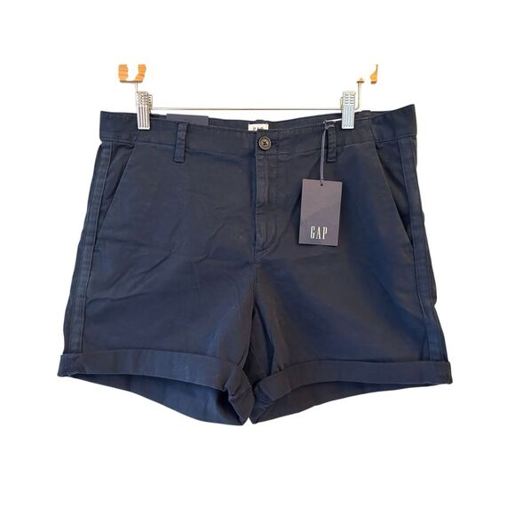 Bundle of 2 NWT GAP Girlfriend Chino Shorts Sz 10 Gray & Navy Minimalist - Picture 5 of 13